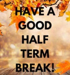 School is now closed until Monday 3rd November for October half term